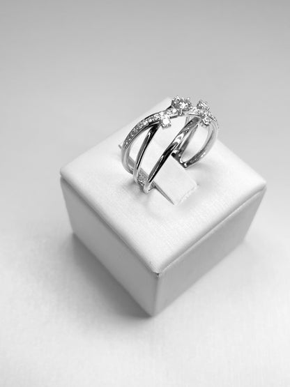 Anello Fascia Mix con Diamanti
