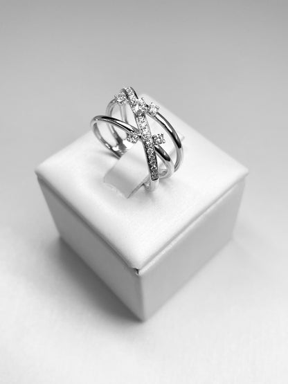 Anello Fascia Mix con Diamanti