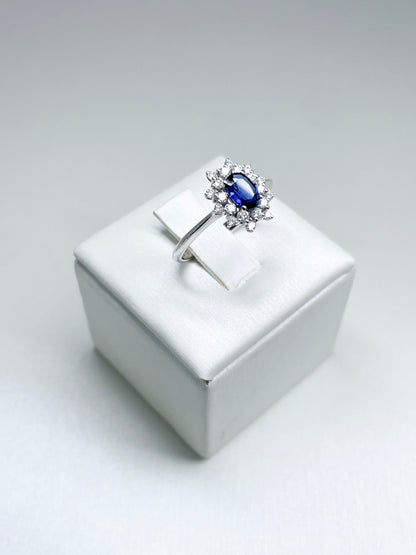 Anello Lady Diana con Zaffiro e Diamanti