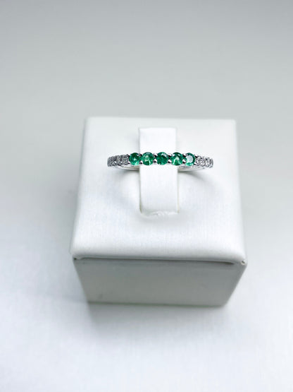 Anello Fascia con Smeraldi e Diamanti