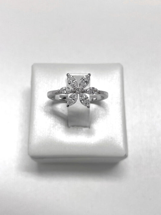 Anello Solitario Oro e Diamanti Baguette