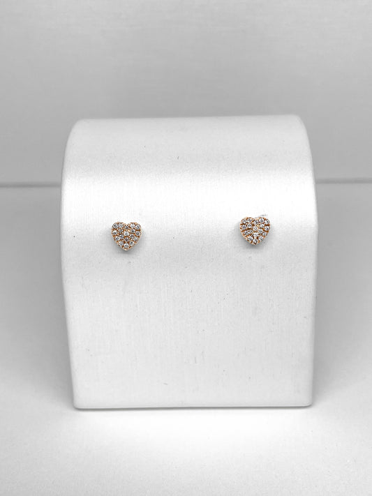 Orecchini a Cuori con Pavè di Diamanti