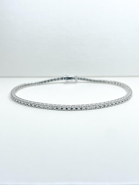Bracciale Tennis in Oro Bianco e Diamanti naturali