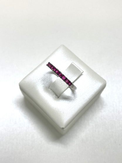 Anello Riviere oro Bianco e Rubini