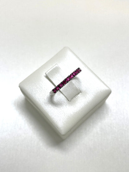 Anello Riviere oro Bianco e Rubini