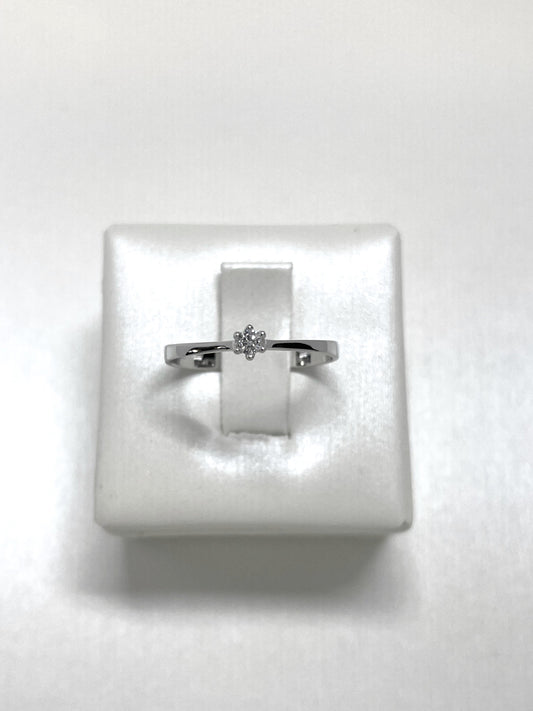 Anello Solitario 6 Griff Oro e Diamanti  0,05 ct.